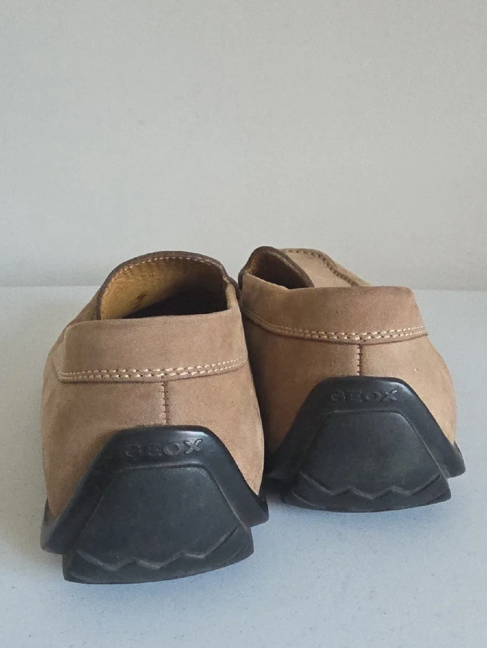GEOX | Suede Driving Loafers Breathable Taupe Sz 41